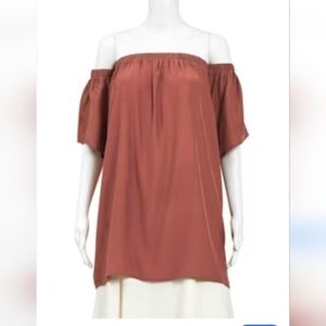 SIR the Label Silk Mini Dress Off the Shoulder Flowy